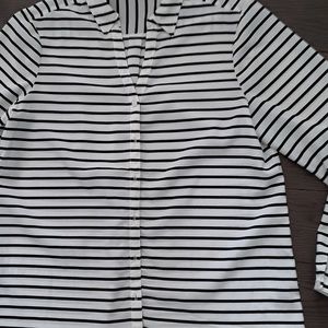 The Limited Black and White Striped Blouse